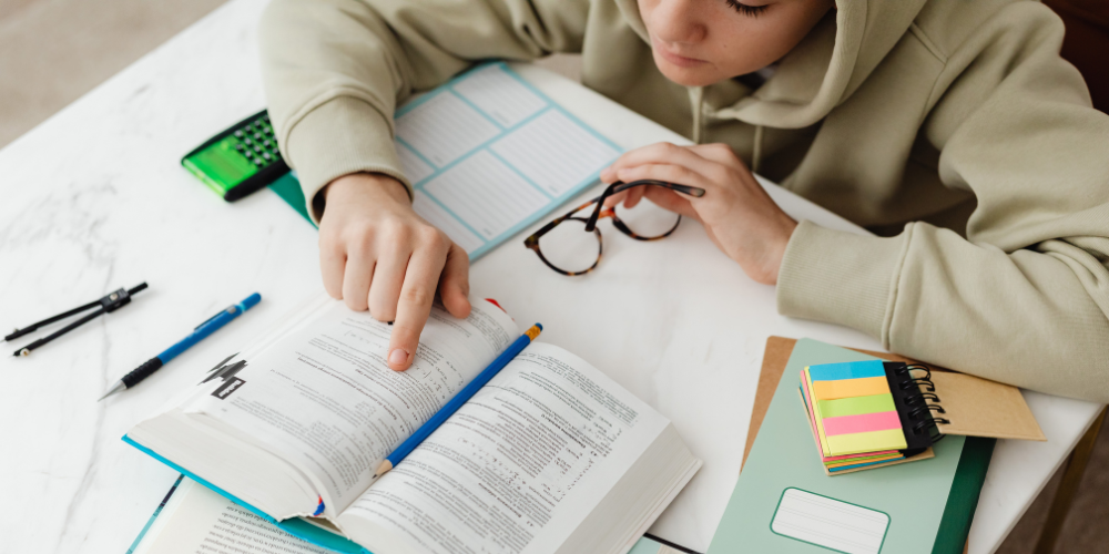 Student studying